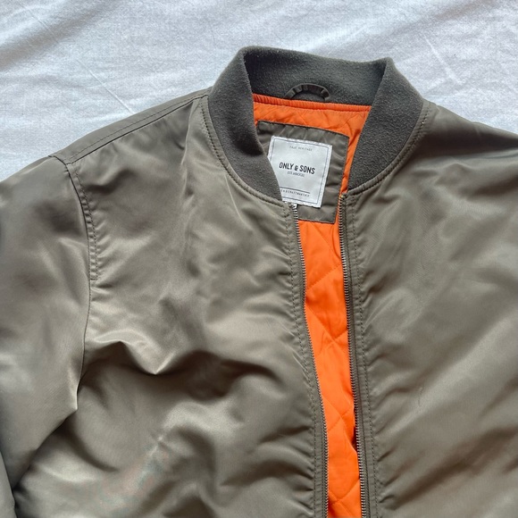 Men’s Large Only and Son Peat/Olive Bomber Jacket - Picture 2 of 8